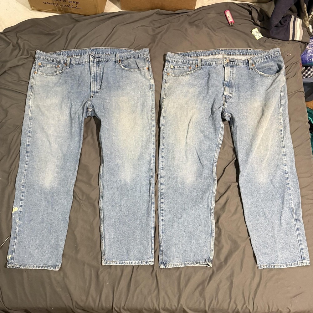 Levi's 550 VTG Y2K Jeans Mens Blue Relaxed Fit Straight Light Wash Denim Lot 2